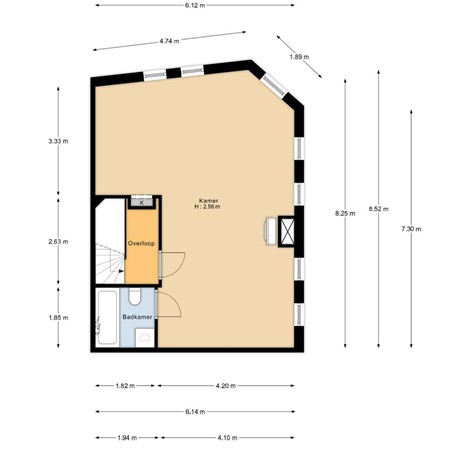 Floorplan - Hillevliet 101A02, 3073 KL Rotterdam